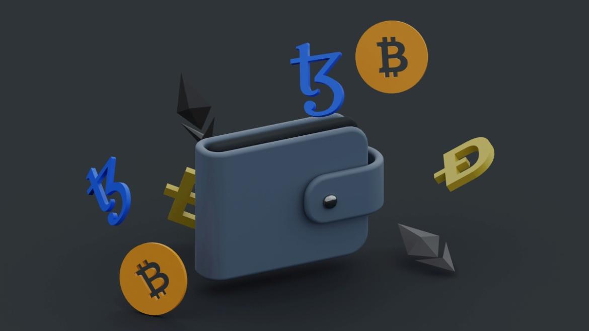 stablecoins bitcoin wallet A leather wallet with coins falling out.
