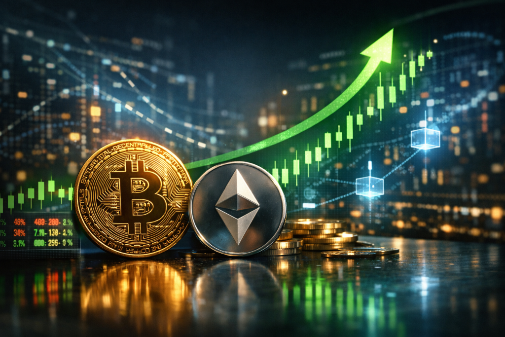 Bitcoin and Ethereum Rally Following Major Short Squeeze Bitcoin and Ethereum Rally Following Major Short Squeeze – featured image