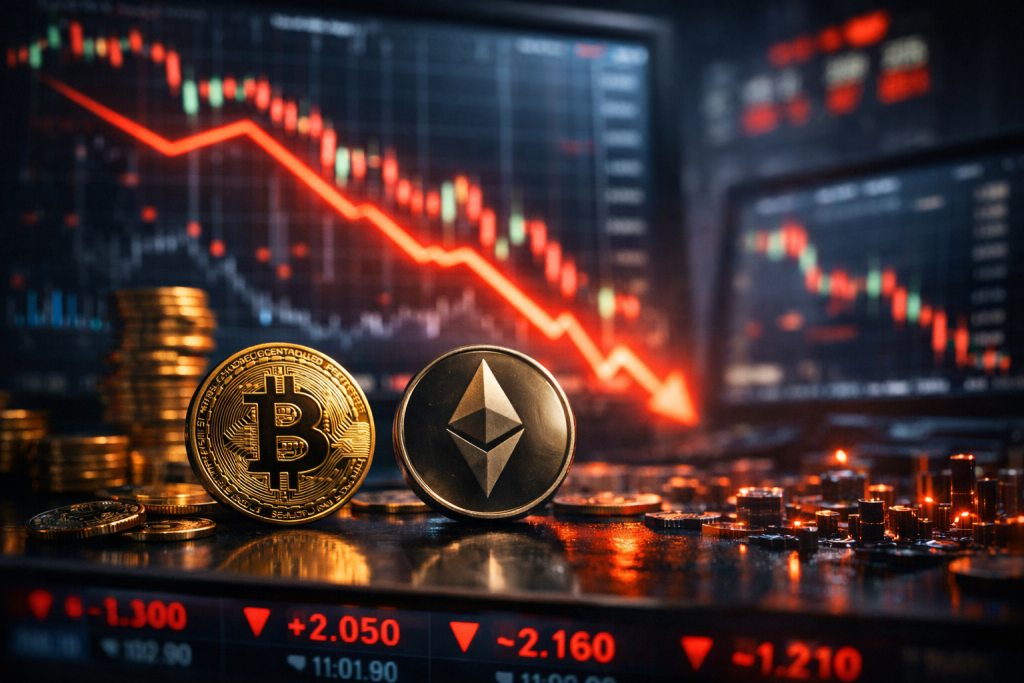 Market Turmoil: Bitcoin and Ethereum Face $2.2B Selloff Pressure – featured image