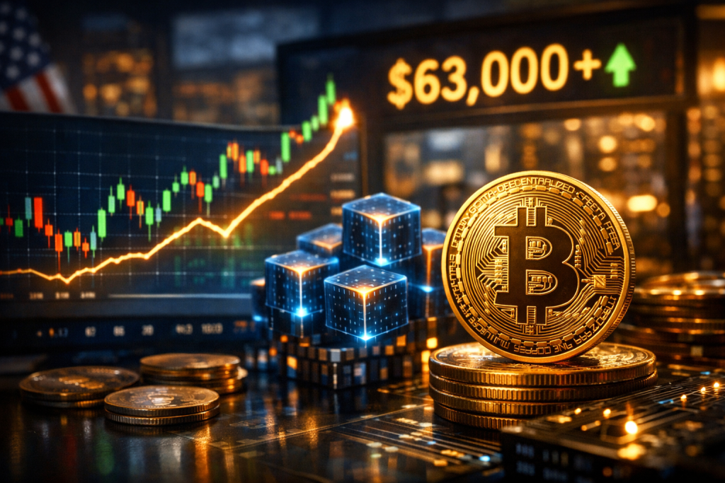 Bitcoin Climbs Above $63,000 Amid Easing Fed Rate Hike Fears and Renewed ETF Inflows Bitcoin Climbs Above $63,000 Amid Easing Fed Rate Hike Fears and Renewed ETF Inflows – featured image