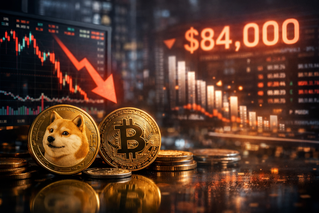 Market Turbulence: Dogecoin Drops 8% as Bitcoin Dips Below $84,000 – featured image