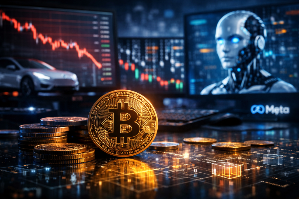 Bitcoin Retreats from $85,000 Amid AI Concerns Raised by Tesla and Meta – featured image