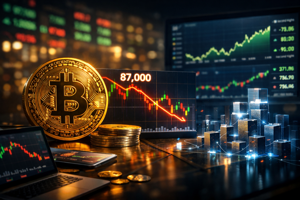 Bitcoin Struggles at $87,000 Amid Stock Market Highs – featured image